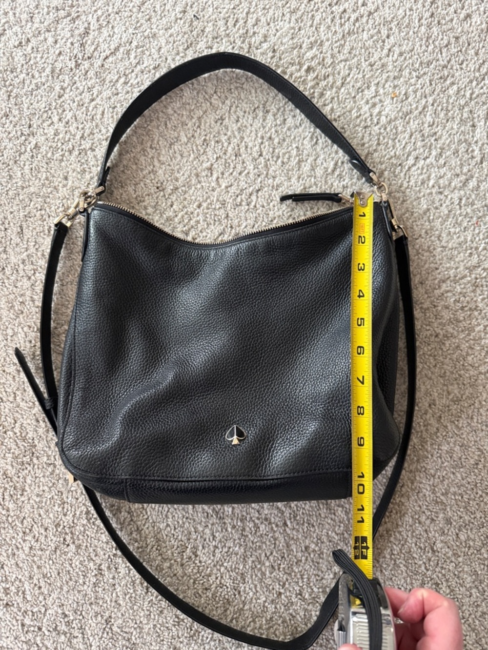 kate spade Black Pebbled Leather Shoulder Bag with Gold Hardware - Picture 5 of 5